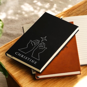 Personalized Vegan Leather Journal: Custom Bible Verse & Name