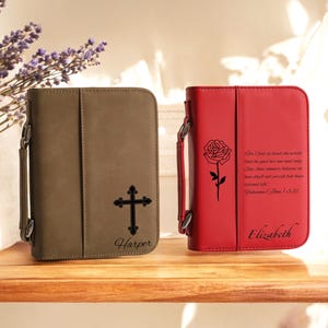 Personalized Bible Cover, Custom Bible Case, Religious Gifts, Christian Gifts, Engraved Book Cover, Baptism Gift, Custom Verse & Name Design