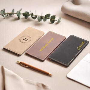 Personalized Vegan Leather Checkbook Cover: Custom Engraved Design