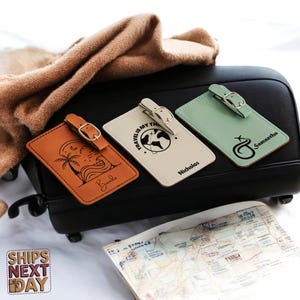 Personalized Vegan Leather Luggage Tag: Travel Design Collection