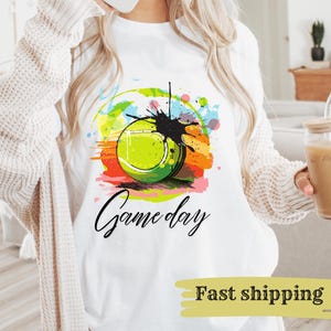 Tennis Game Day Shirt,Cute Tennis T-Shirt,Tennis Mom Shirt,Tennis Game Day for Women,Game Day Tee,Game Set Match Shirt,Casual Sports Shirt