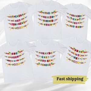 Funny Last Day of School Teacher Shirts, Matching End of Year Teacher Team T-Shirt, Gen Z Teen Slang TShirt, Custom Summer Break Teacher Tee