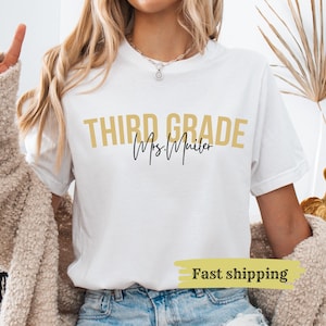Camiseta personalizada para maestro de tercer grado, camiseta Dream Team de tercer grado, regalo personalizado para maestro de tercer grado, regalo para maestro de regreso a clases, regalo para maestro