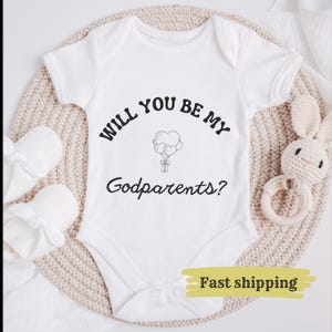 Will You Be My Godparents?Baby Onesie®,Cute Pregnancy Announcement Bodysuit, Godparents Baby Gift,Newborn Baby Bodysuit, Godparents Proposal