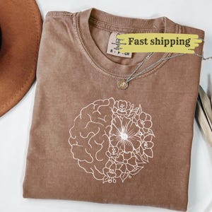 Floral Brain Anatomy Shirt, Mental Health Shirt,  Behavior Shirt,Nurse Shirts, Nursing School Shirt, Brain Flowers Shirt, Motivational Shirt