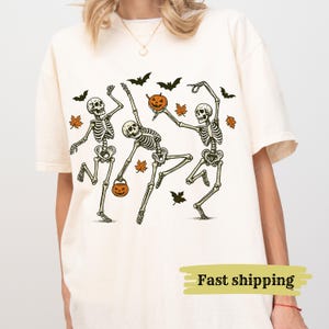 Dancing Skeleton Shirt,Halloween Shirt,Pumpkin Shirt,Retro Halloween Shirt,Comfort Colors®,Skeleton Shirt, Gift For Halloween,Halloween Gift