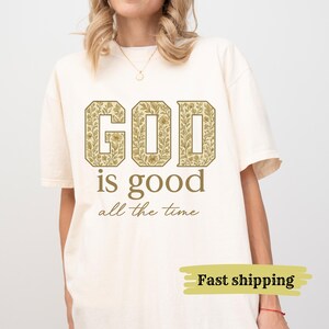 Camiseta &quot;Dios es bueno&quot;, camiseta cristiana con colores cómodos, camiseta religiosa para mujer, camiseta con versículo bíblico, regalo religioso, camiseta motivacional