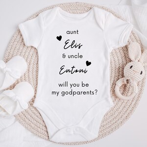 Godparents Proposal Onesie®,God Parents Proposal Gift,Will You Be My Godparents Baby Onesie®,Baby Announcement, Custom Gift for Godparents
