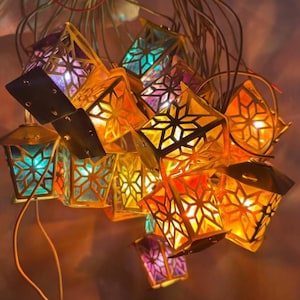 Luzes de Natal soviéticas para árvore, decorações natalinas da URSS, Ano Novo Soviético, Natal, luzes de Natal em cordão, decoração.