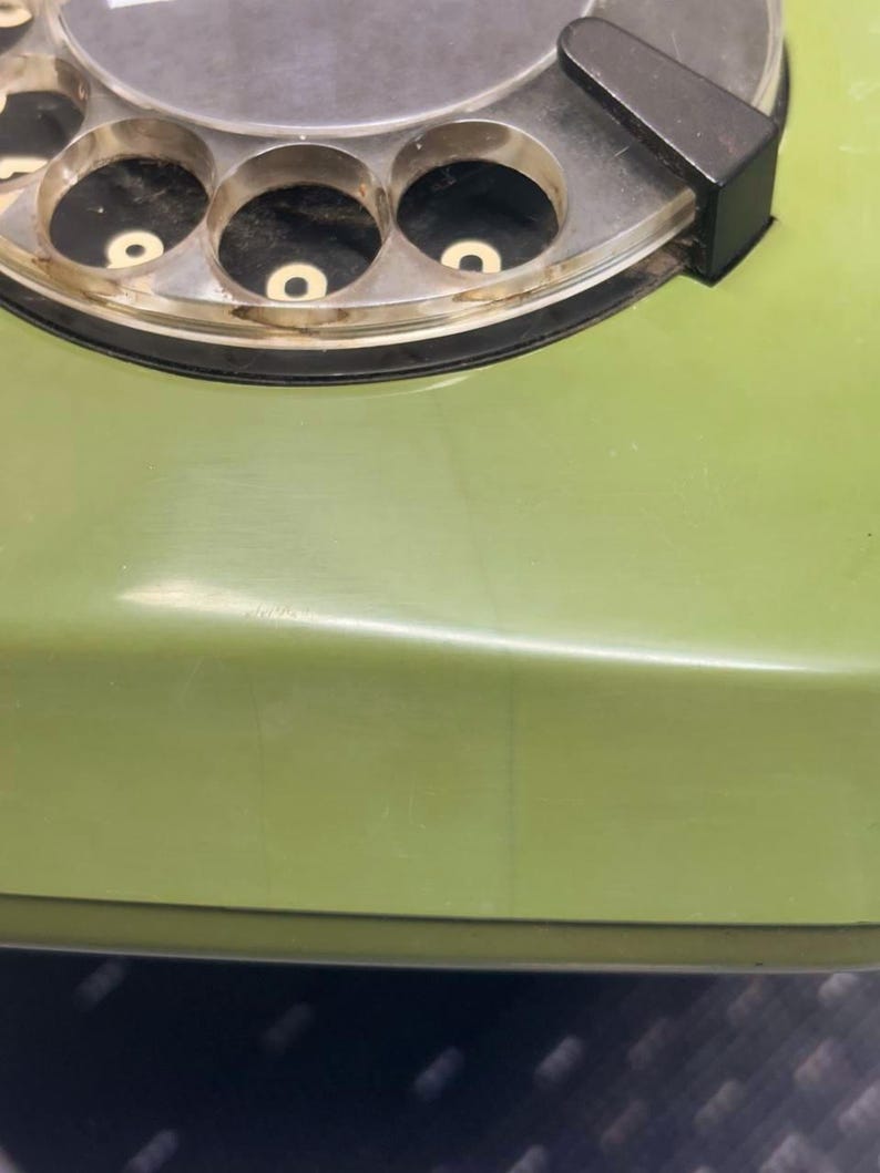 Rotary telephone, Green corded telephone, USSR, Siemens, Vintage, Germany, Vintage green desk phone, Retro phone GDR, for collection, not tested image 11