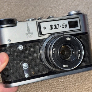 Working film camera,Camera Fed 5B,Vintage Soviet,camera for photographer,camera with Lens Industar,Olympic Camera made in USSR,copy Leica
