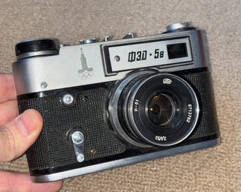 Working film camera,Camera Fed 5B,Vintage Soviet,camera for photographer,camera with Lens Industar,Olympic Camera made in USSR,copy Leica