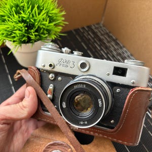 Working film camera,Camera Fed 3,Vintage Soviet,camera for photographer,camera with Lens Industar,Vintage Camera made in USSR,copy Leica