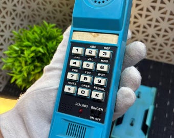 Electronic fone telephone,Working,white and blue telephone,Corded telephone,USSR,1990s,Stationary push-button,Vintage,mounted wall telephone