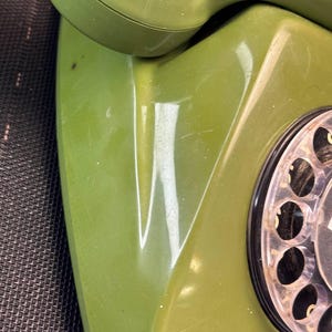Rotary telephone, Green corded telephone, USSR, Siemens, Vintage, Germany, Vintage green desk phone, Retro phone GDR, for collection, not tested image 7