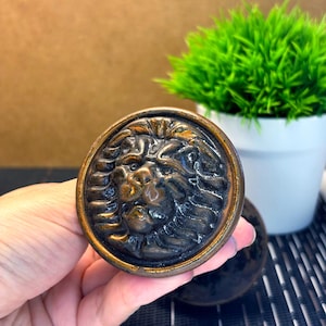 Vintage, rare metal door knob with lion's head, USSR decor, metal knob, lion's head, door knob, Lion, Vintage decor