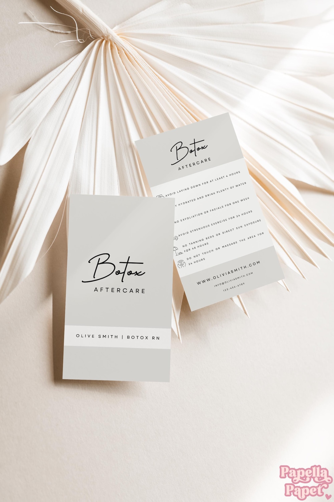Botox & Filler Aftercare Card Template: Editable Canva Business Card ...