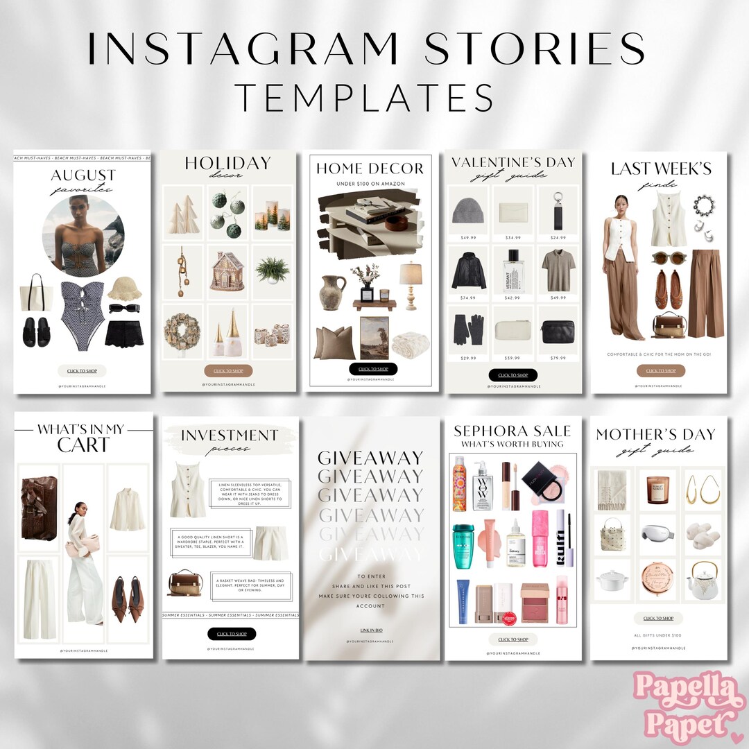 Editable Fashion Instagram Story Templates for LTK Influencers (canva ...