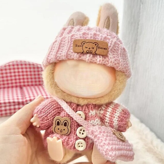 Plush Doll Outfit – Designer Mini Doll Clothing, Adorable Fashion Gift - Labubu clothes designer