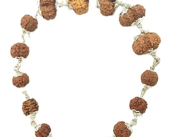 Gauri Shankar Rudraksha Bracelet in Pure Silver