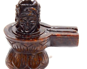 Shivling in Natural Gomed Gemstone - Chaturmukha Shivalingam - 660 gms