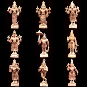 Dashavatar idols in Pure solid copper by skilled artisans of south india - 3 inches