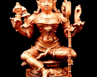Goddess Lalita Devi Tripura Sundari Idol / RajaRajeshwari Idol in Pure Solid Copper