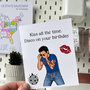 Harry Styles Inspired Birthday Card | Kiss All The Time Disco On Your Birthday
