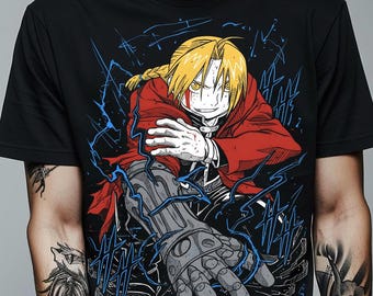 Unisex, Fullmetal Anime Shirt, Gate of Alchemy Alphonse Elric Edward FMA GIFT Anime Tee Alchemist Brotherhood Tshirt, Homunculus Manga shirt