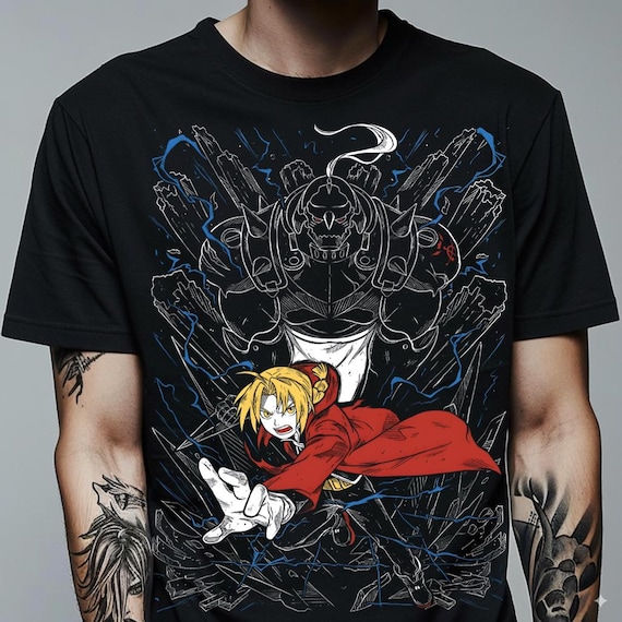 ユニセックス、鋼の錬金術師 FULLMETAL アニメシャツ、錬金術の門 