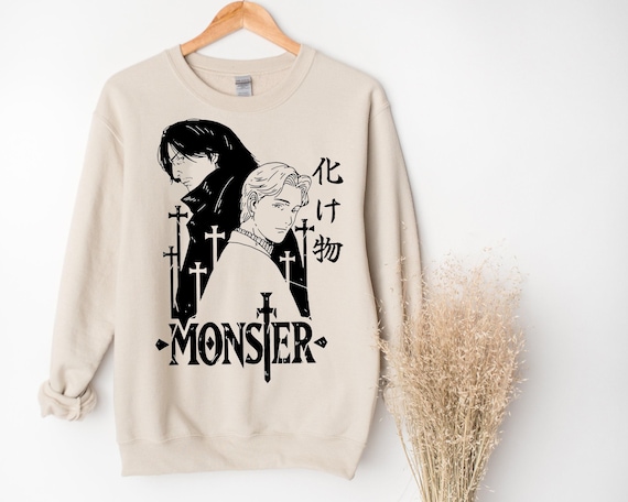 Kenzo, Monster Johan Liebert Kenzo Tenma Anime Unisex Sweater: Vintage Anime GIFT , Monster Retro Mystery 90s Manga Tee Nameless Monster Sweatshirt
