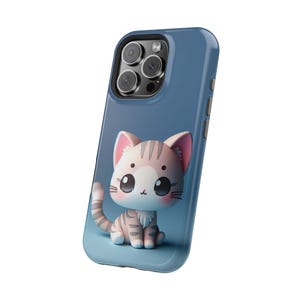 Fundas magnéticas resistentes con diseño de gato de dibujos animados, funda kawaii para teléfono, regalo para amantes de las mascotas, accesorios para niños, funda divertida para teléfono