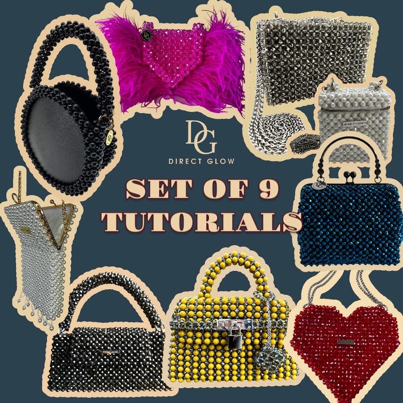 Complete Beaded Bag Tutorial Bundle – 9 Unique Handmade Purse Courses – DIY Beaded Handbags image 1