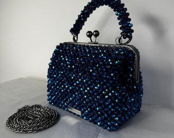 Handmade Crystal Beaded Radicule Bag: Vintage Style Evening Clutch