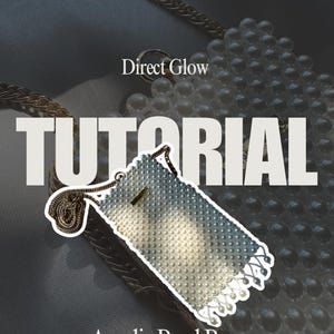 May include: A tutorial on how to make a white acrylic bead bag. The bag has a gold chain strap and a fringe detail. The text "Direct Glow" and "TUTORIAL" are visible in the image. The text "Acrylic Bead Bag" is also visible in the image.