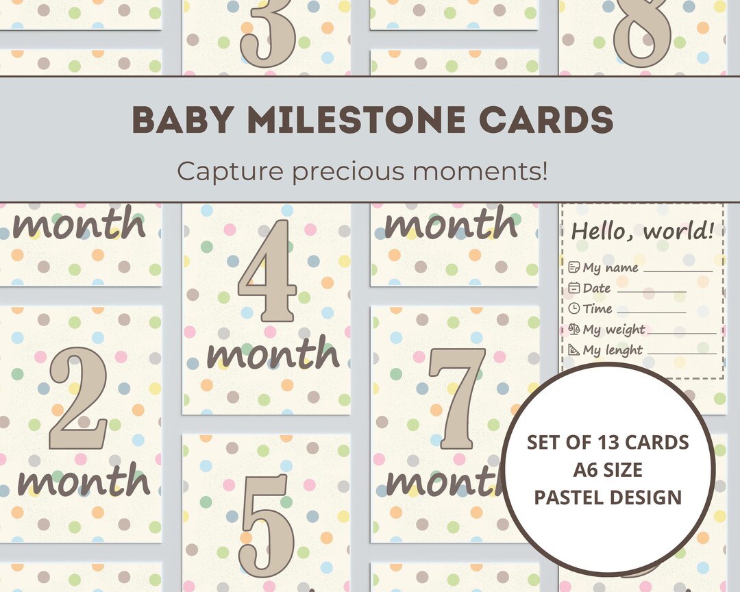 Printable Baby Milestone Cards - Minimalist Baby Month Cards - Newborn ...