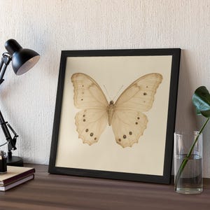 Vintage Butterfly Print | Moody Insect | Neutral Cottagecore Decor | Antique Butterfly | Painting Digital Farmhouse Print | Antique Bug Art