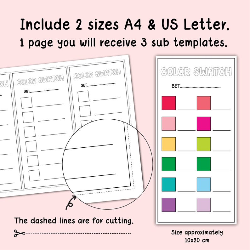 Printable 6, 12 Colors Swatch Card Bundle, Small Color Swatch, 6 & 12 ...