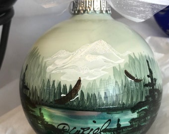 Green Inside Passage-Hand painted Glass  ornament-personalizable gifts-Decor & PNW Souvenirs