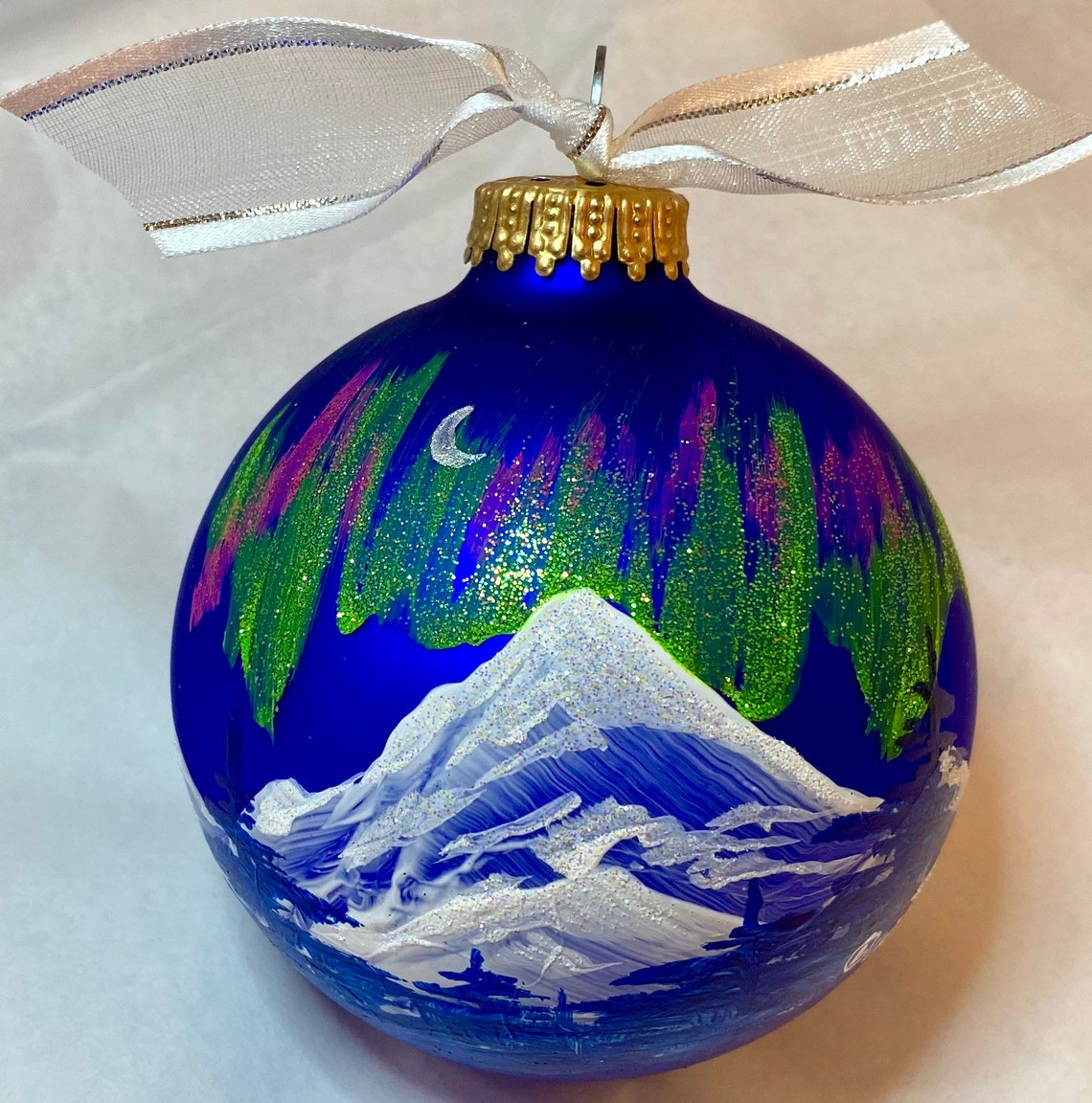 NORTHERN LIGHTS HANDPAINTED Christmas Ornament Etsy