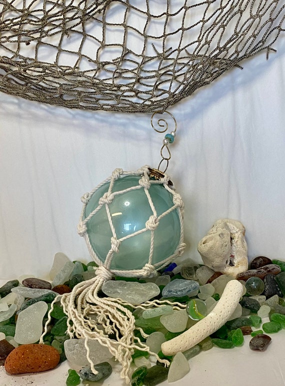 Mermaid Floats Lightweight Glass and Macrame Net Ornament With Beaded Hook  Coastal Decor and Gifts -  Canada