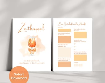 Time Capsule Wedding – Guest Book Alternative for Printing | Summer Wedding Game | PDF for Download
