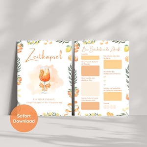 Time Capsule Wedding – Guest Book Alternative for Printing | Summer Wedding Game | PDF for Download