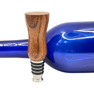 Red Oak Wine Bottle Stopper: Stainless Steel, Turned Wood Handle