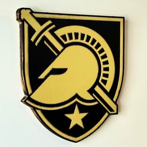 Army West Point Shield Wooden Sign – Military Academy Wall Decor – Rustic Army Black Knights Gift – West Point Cadet Graduation Gift