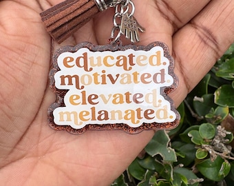 Melanated Pride Keychain | Black Excellence Gift