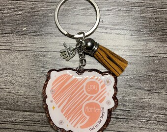 You Matter Mental Health Awareness Keychain – Semicolon Heart Design