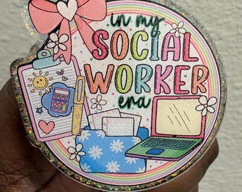 Social Worker Era Badge Reel | Handmade Retractable Holder