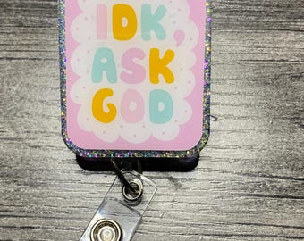 Christian Glitter Badge Reel: Inspirational Nurse ID Tag
