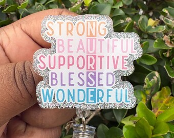 NURSE Badge Reel – Glitter Retractable ID Holder for Nurses Appreciation